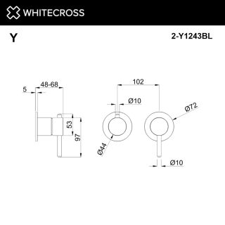 Внешняя часть смесителя на 3 потребителя WHITECROSS Y1243BL чёрный матовый